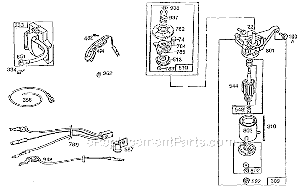 Page D Diagram and Parts List for 91700SERIES  Briggs and Stratton Engine